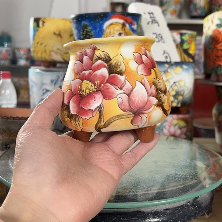 景德镇幸运花盆满38包邮