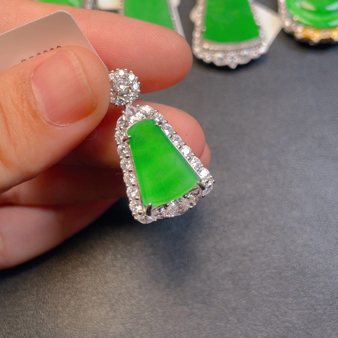 翡翠银S925镶嵌吊坠(不含链)