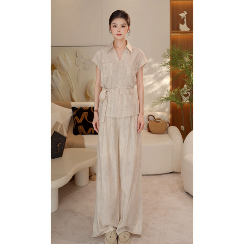 雪er【私人行程】轻奢气质显瘦衬衫+休闲裤时尚套装两件套WL3903367