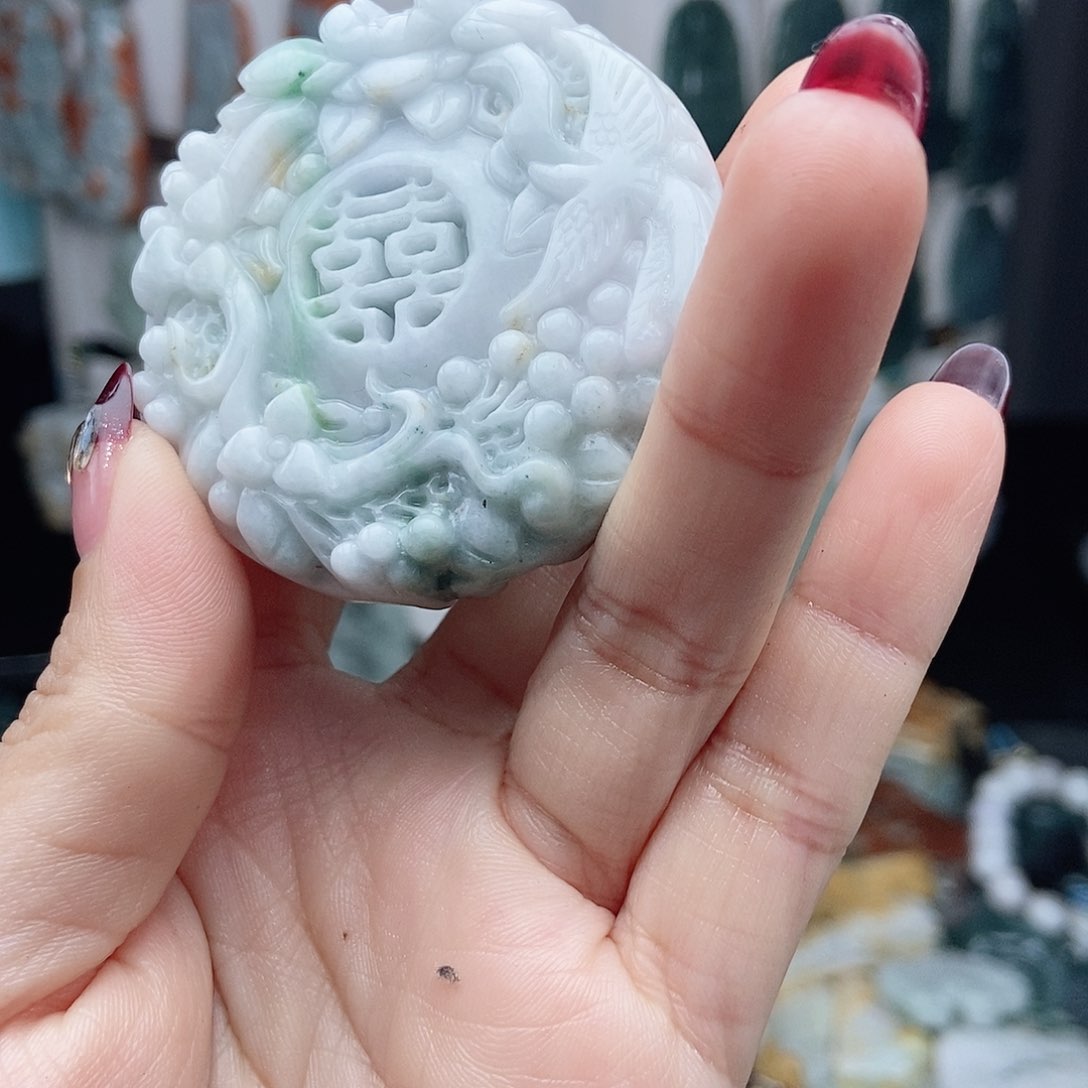 翡翠颈饰14K金镶嵌翡翠