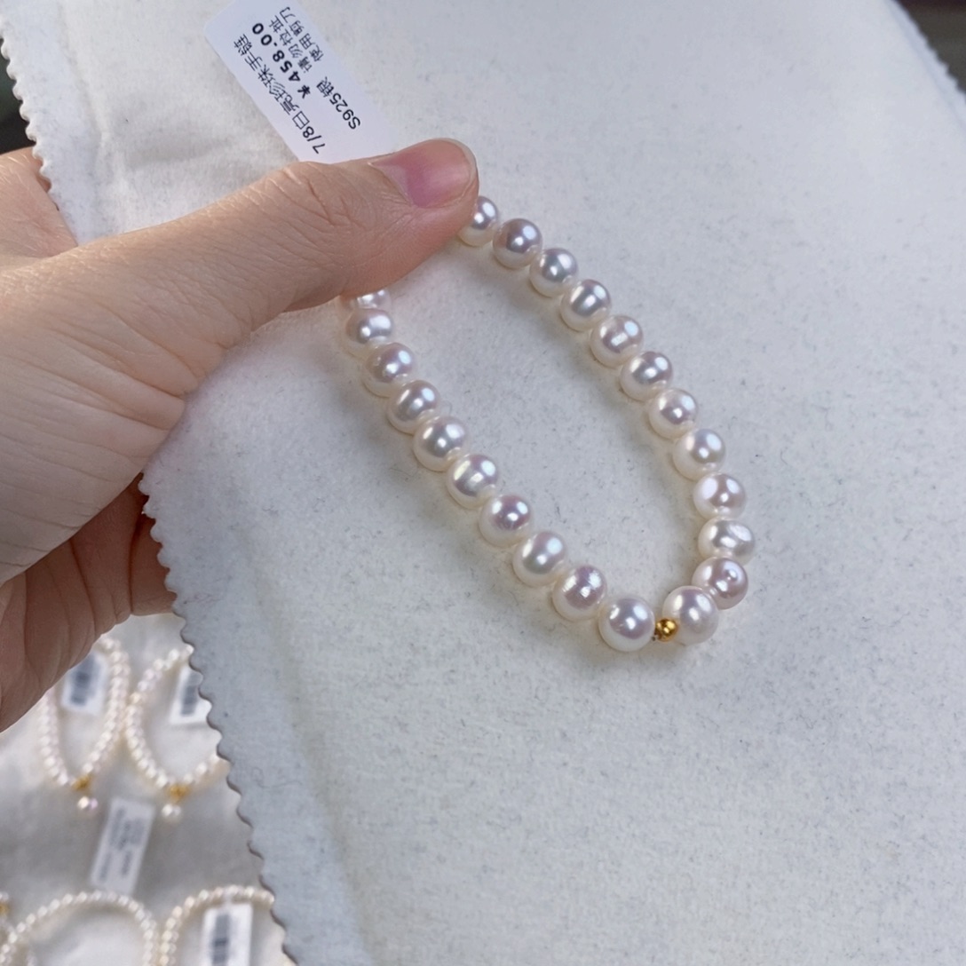 淡水珍珠手绳银S925镶嵌