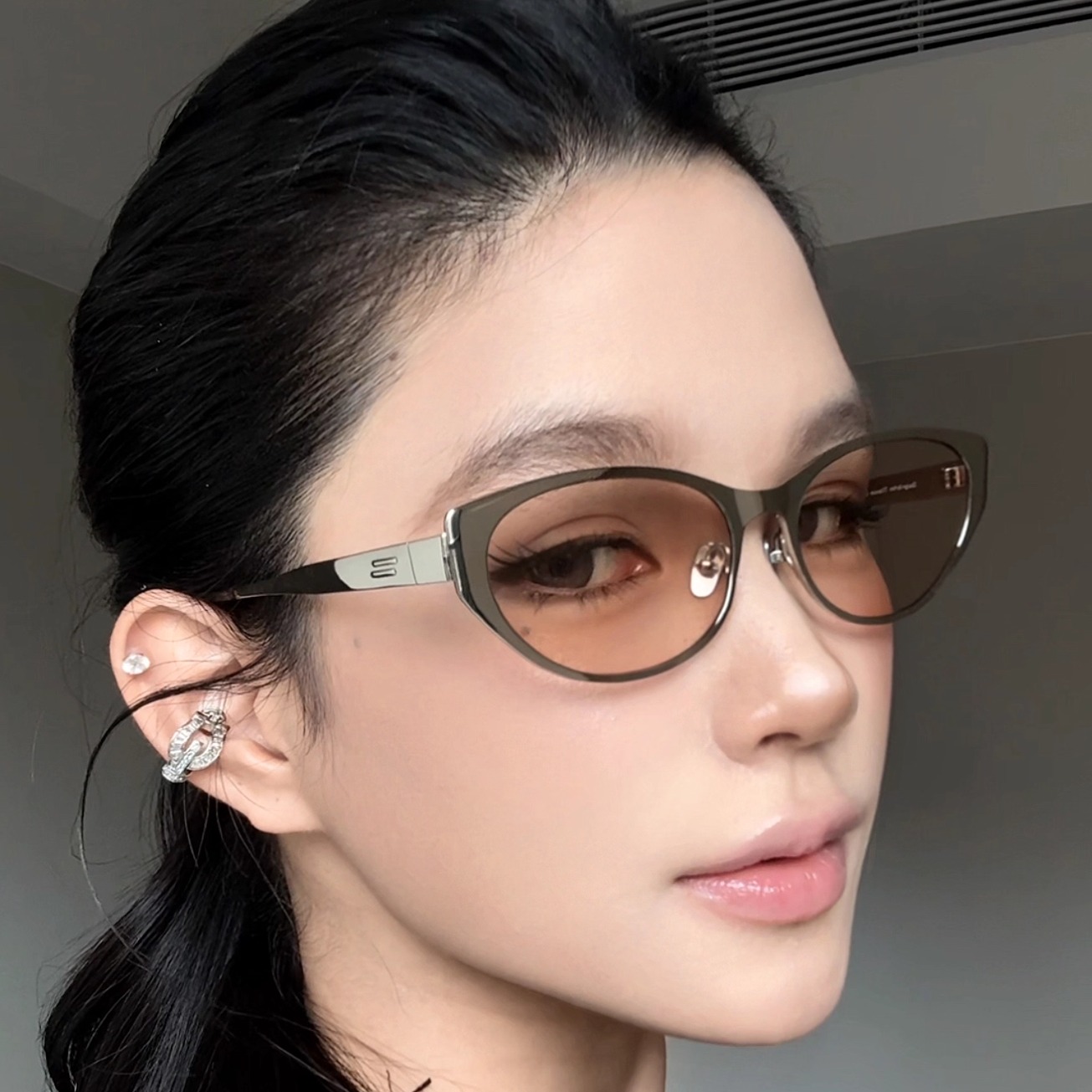 弗瑞姆眼镜Y2K辣妹墨镜超轻纯钛时尚小脸高级猫眼防晒太阳镜BC237