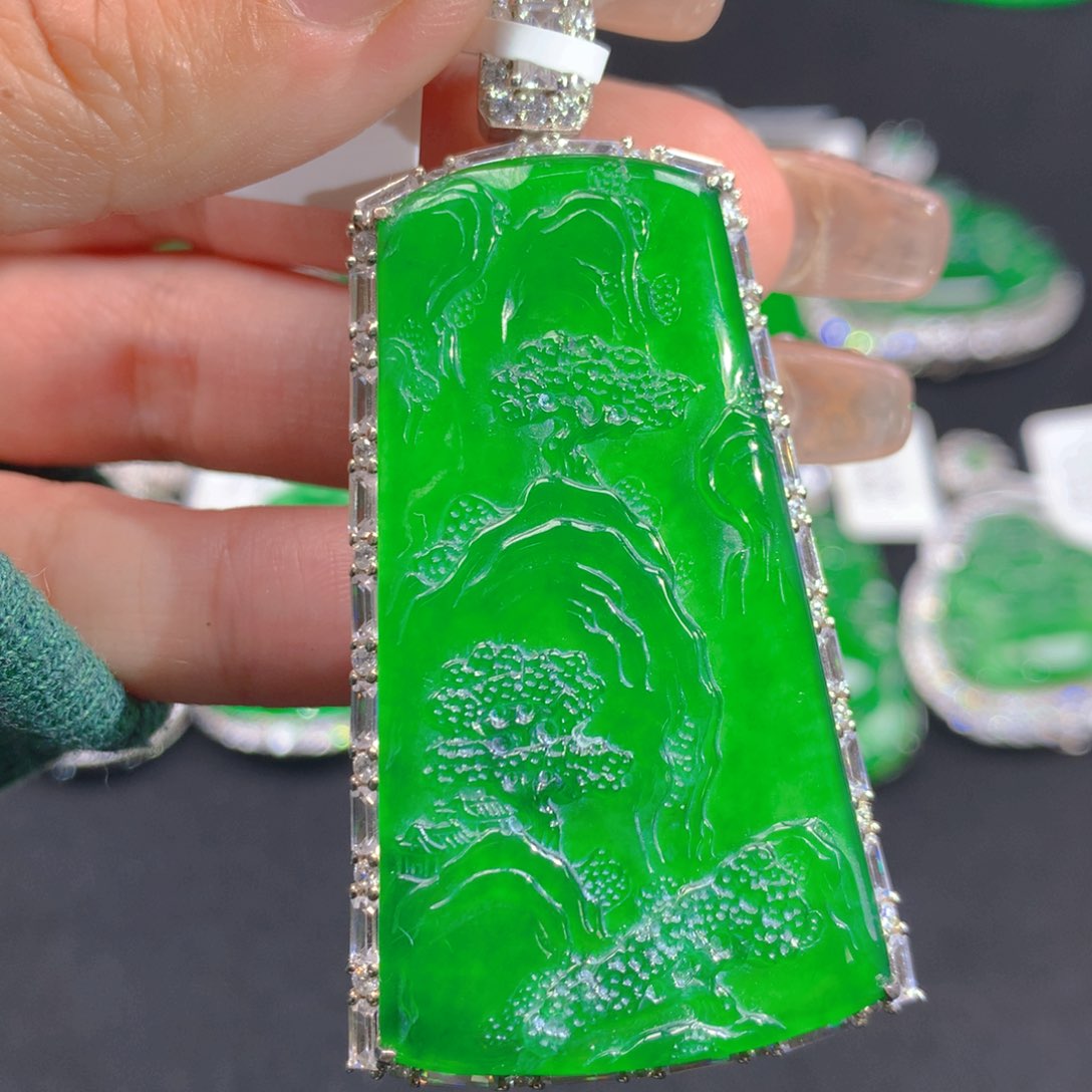 翡翠颈饰银S925镶嵌111111111111