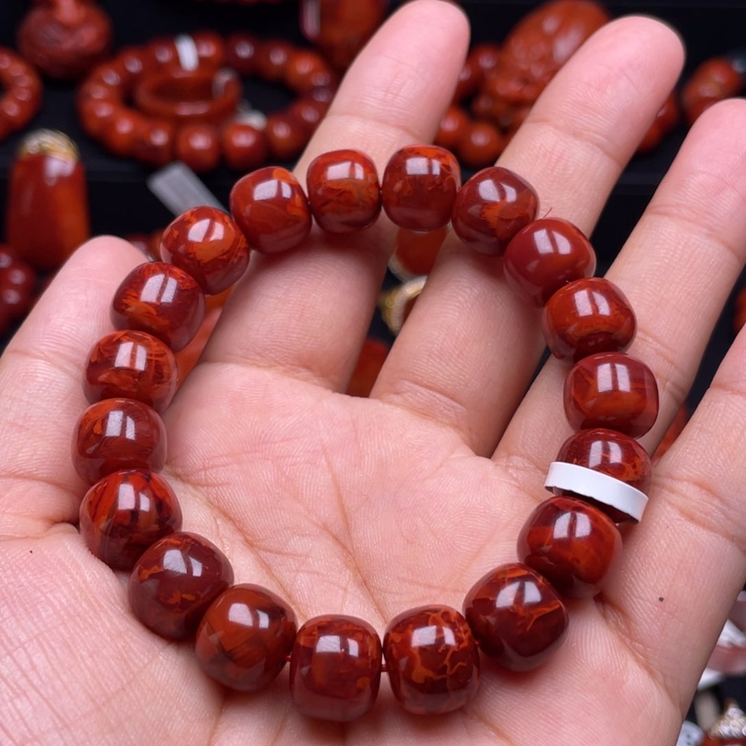 南红玛瑙珠宝奇石未镶嵌燕*单圈11