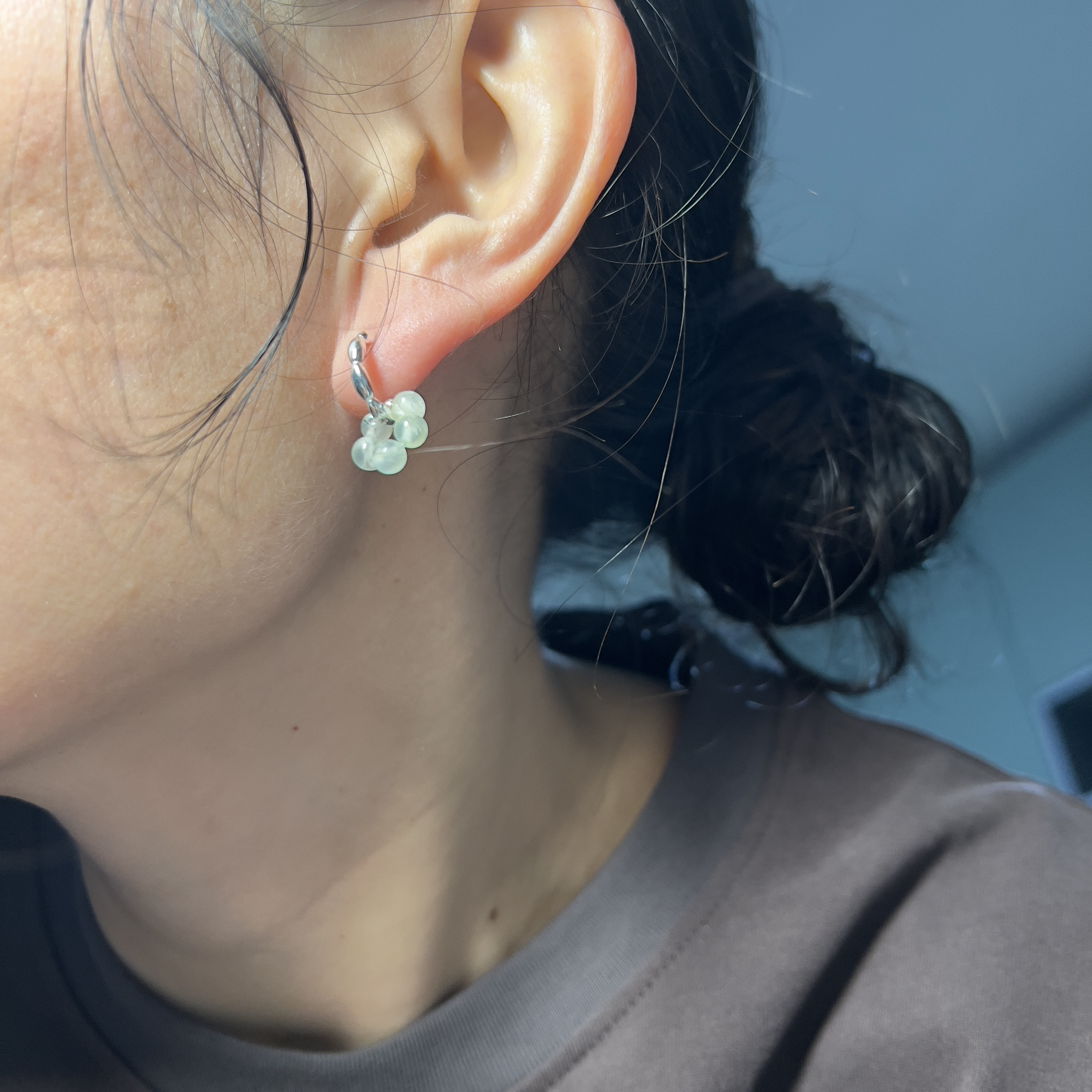 925银耳饰 925银耳钉 花朵小众法式简约耳钉 淡淡