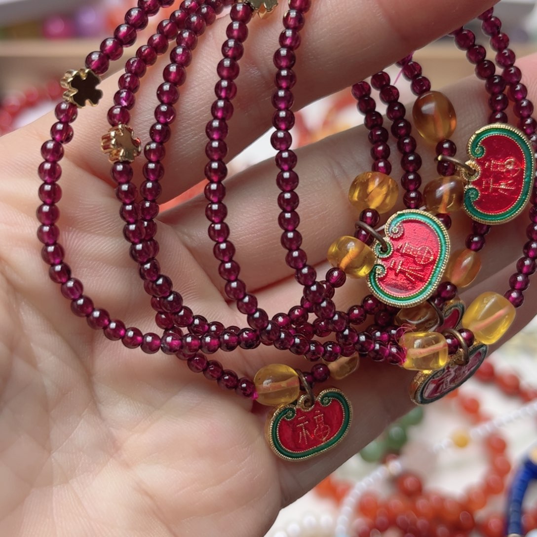 未镶嵌手串水晶石榴石小米珠