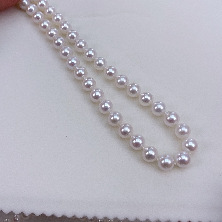 淡水珍珠颈饰银S925镶嵌7.5-8.2极强光冷白正圆珍珠