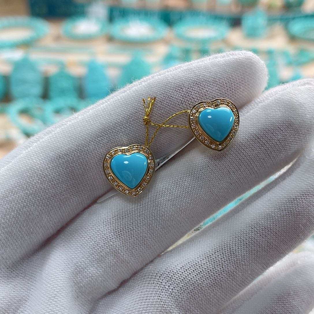 绿松石珠宝奇石18K金镶嵌深*