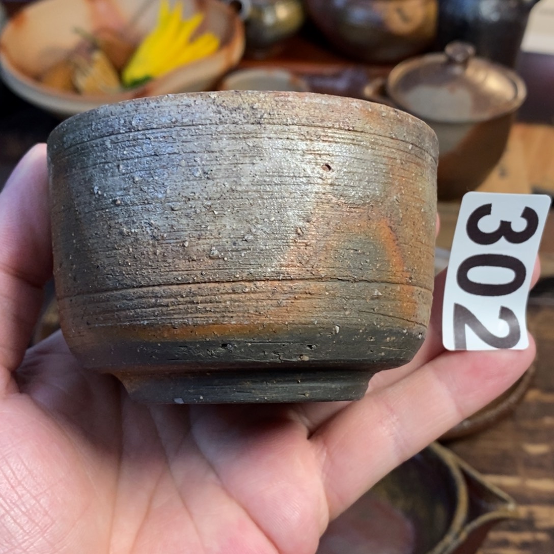 备前烧柴烧茶具石爆杯子