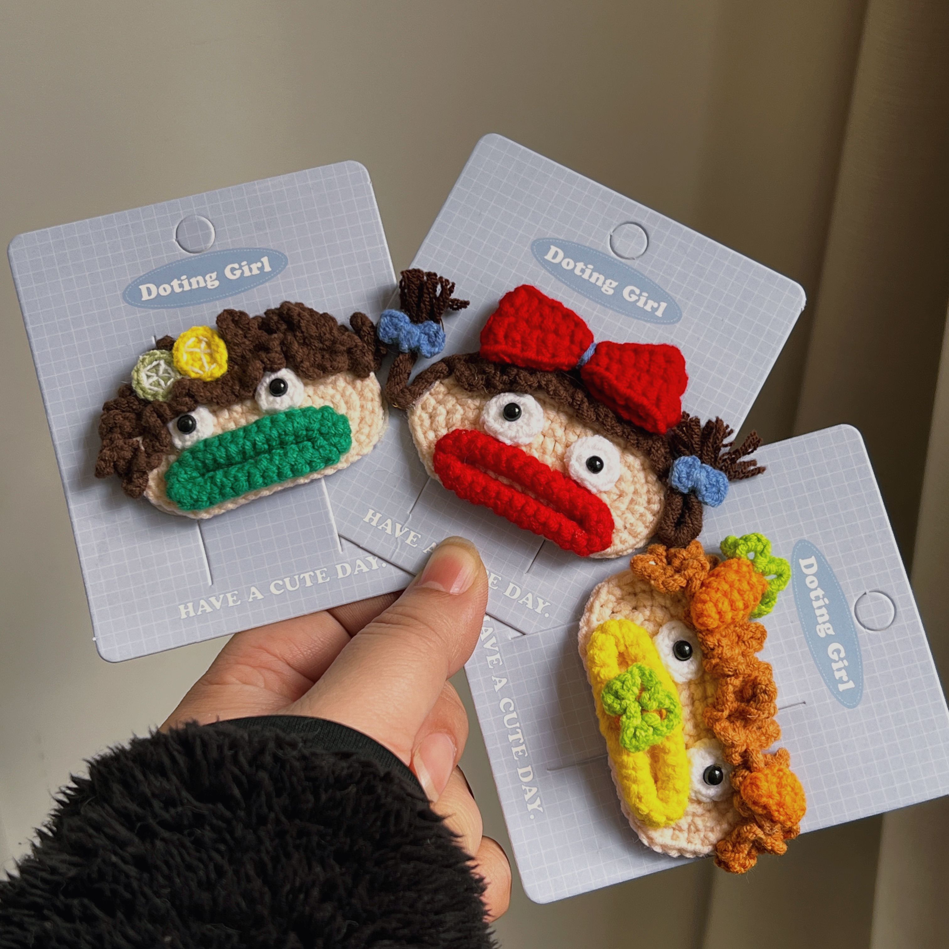 木子秋高级感手工钩织可爱刘海bb夹高端气质时尚甜美搭网红碎发夹