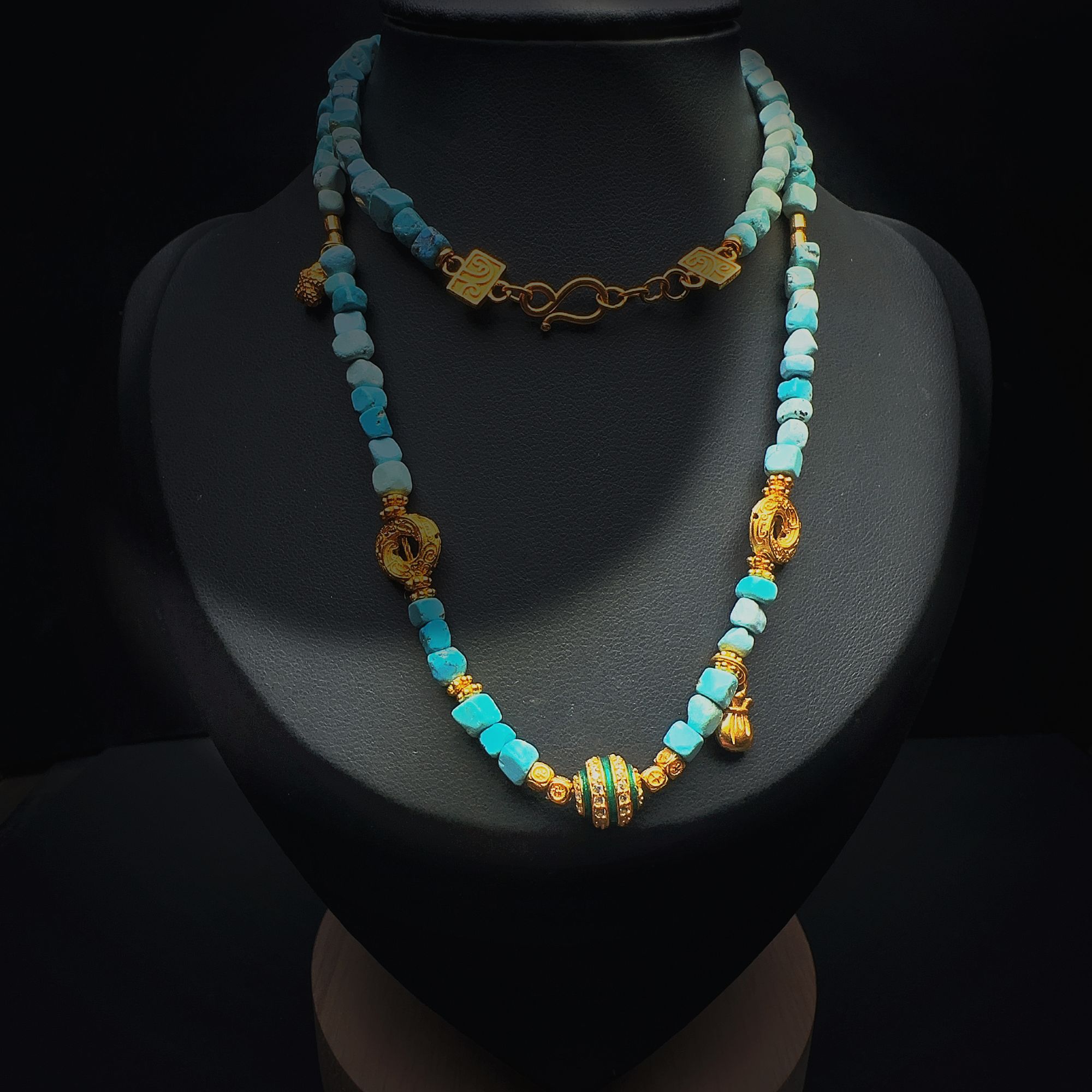 【莲心珠宝】海盐星愿绿松石方糖项链/手链 