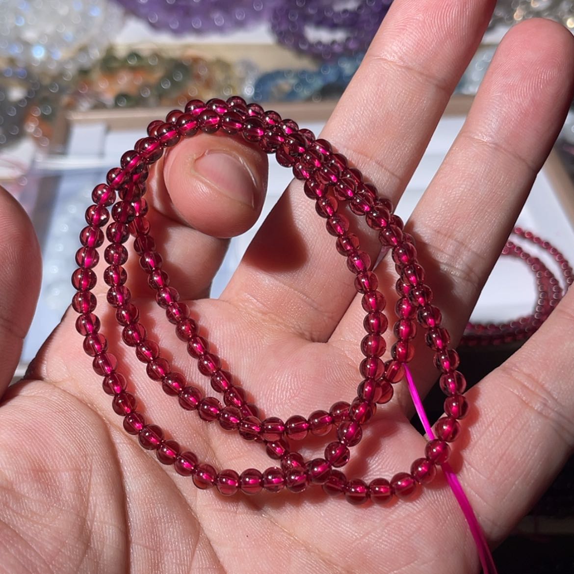 【闪购商品】石榴石手链未镶嵌晴*见