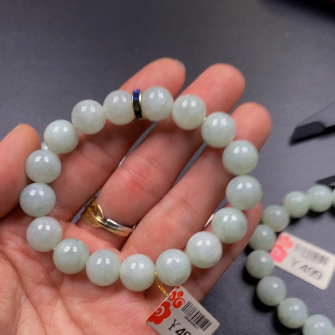 翡翠手链未镶嵌糖**咪卡11晴底圆珠