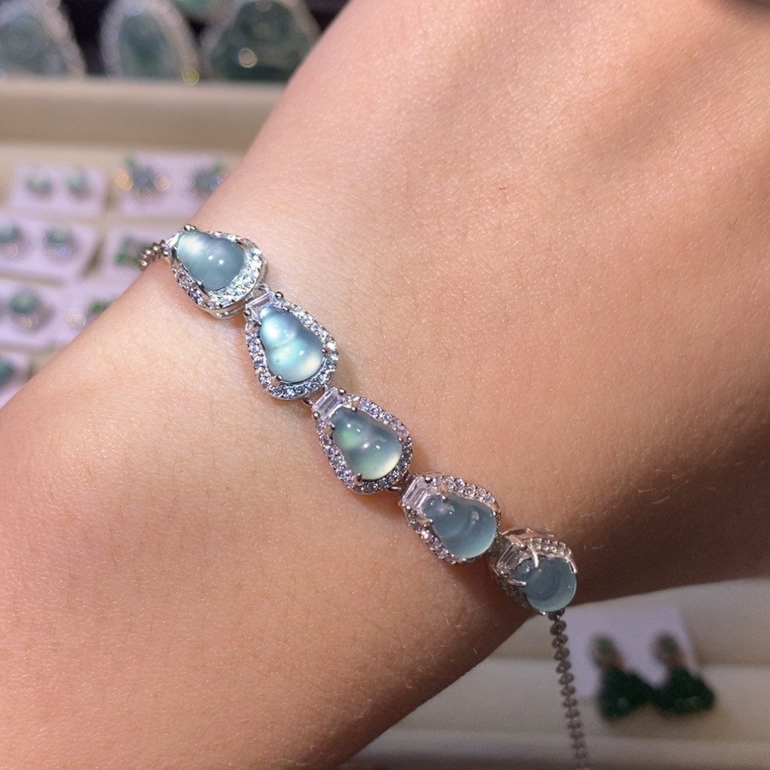 翡翠银S925镶嵌颈饰天然