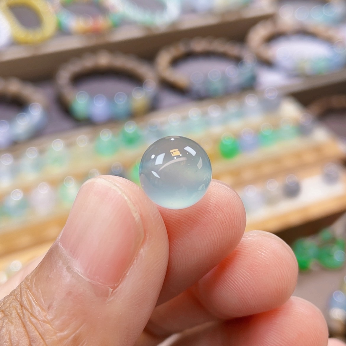 【闪购商品】未镶嵌手链翡翠卡10.5蓝晴底