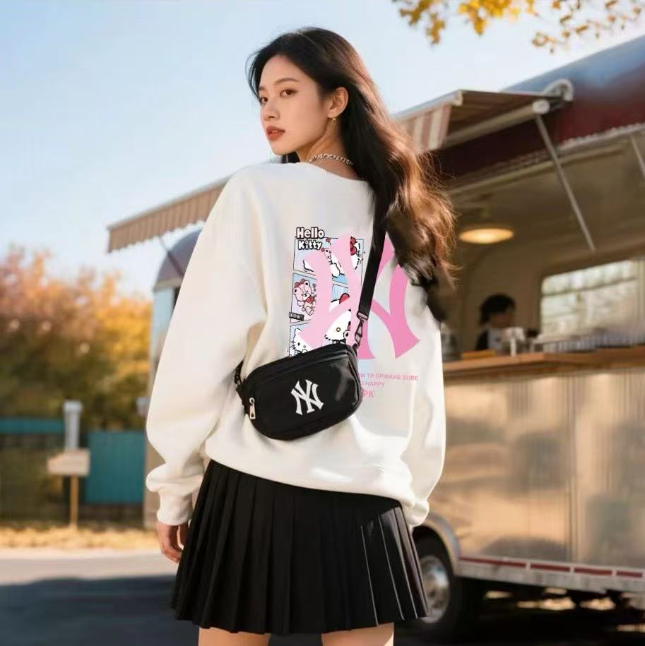 【商场同款】重磅圆领卫衣宽松简约百搭卫衣-粉猫