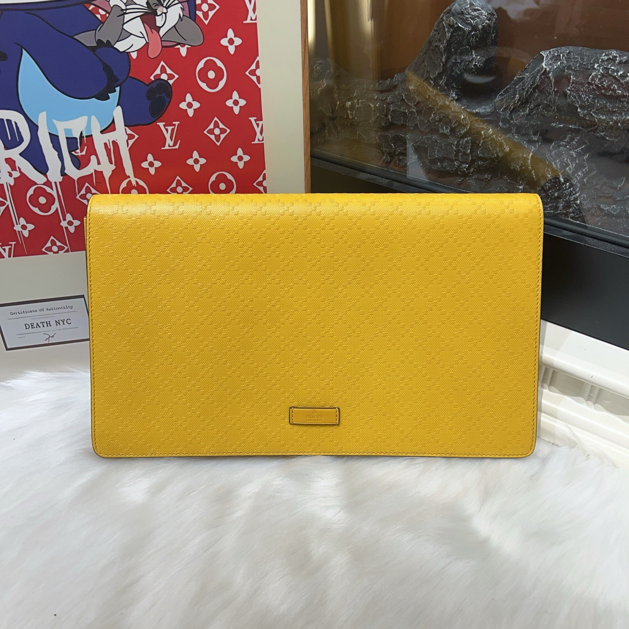 95新 GUCCI/古驰 GUCCI古驰小鸡黄手拿包a6519