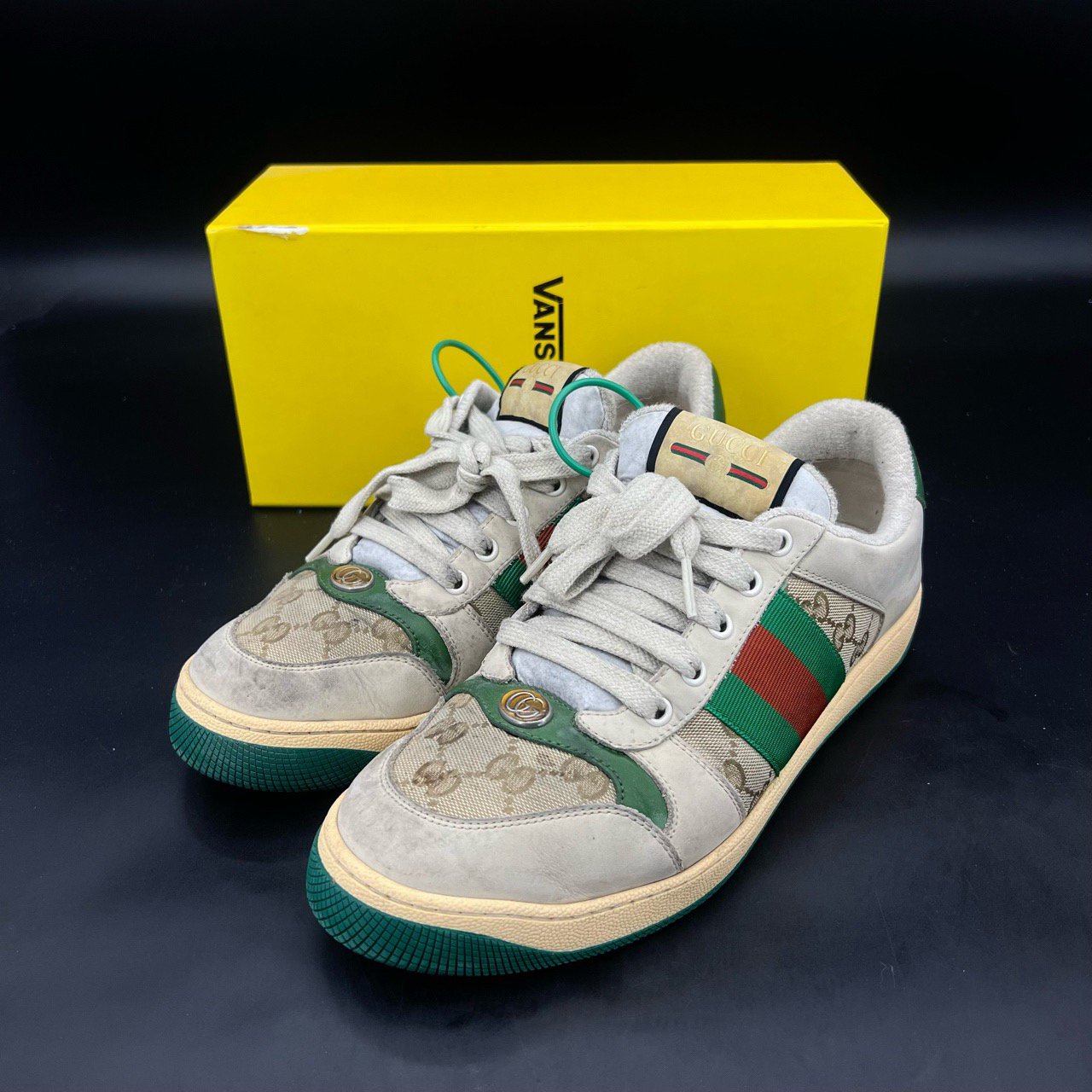 95新 GUCCI/古驰 码数42gucci 脏脏鞋 珐琅绿 原盒