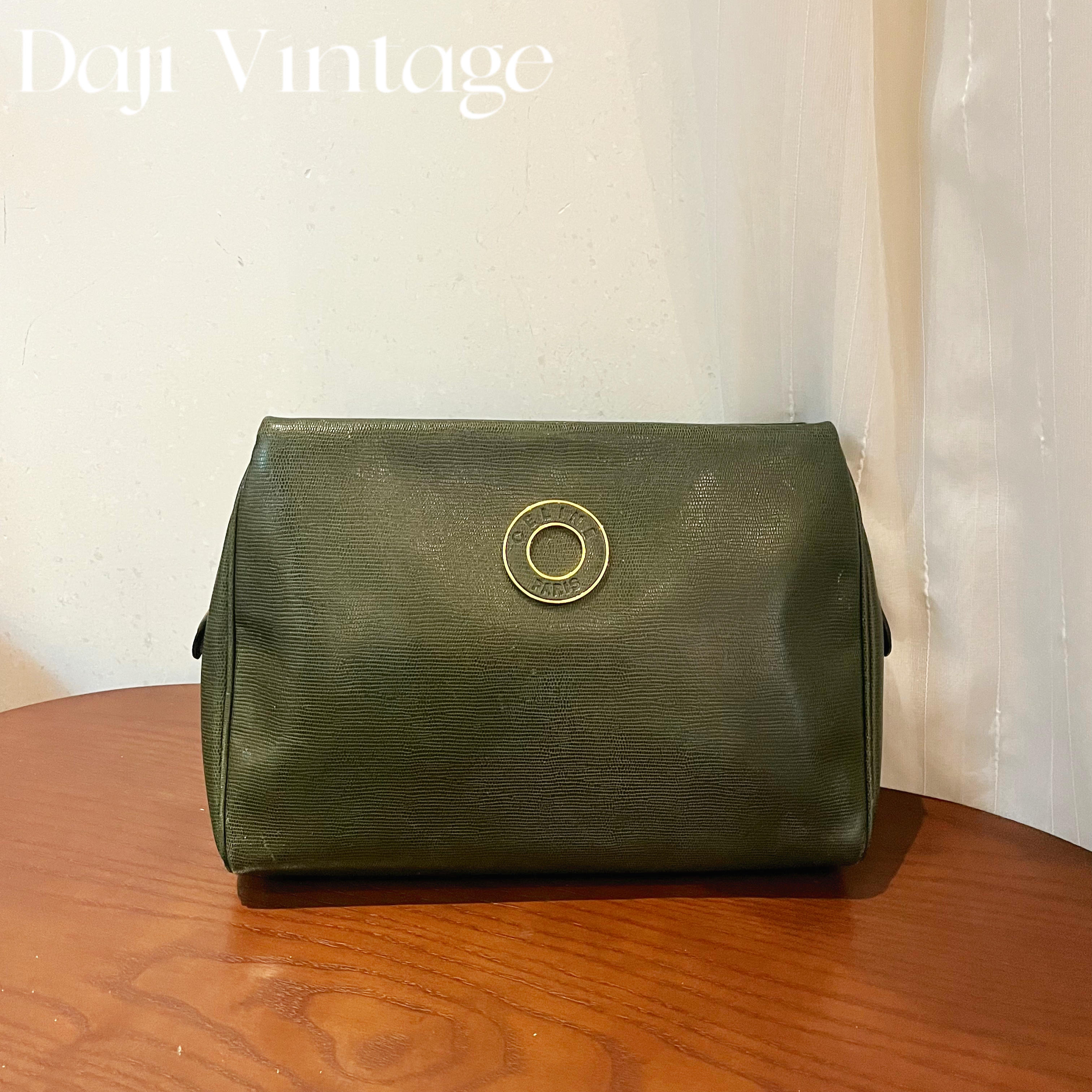 95新 Celine/思琳 大吉中古3/Celine瑟琳绿色化妆包