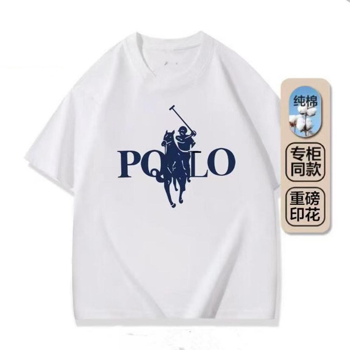 一折促销2025夏季短袖休闲上衣男女圆领印花T恤PO