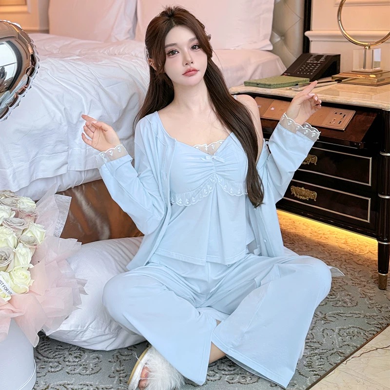 新款简约薄款睡衣韩版气质网红时尚宽松清凉女家居服
