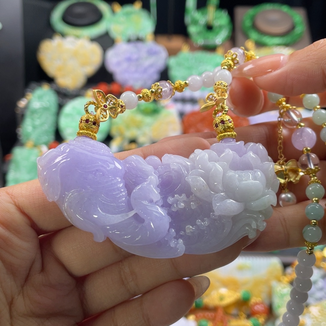 翡翠未镶嵌颈饰代编织