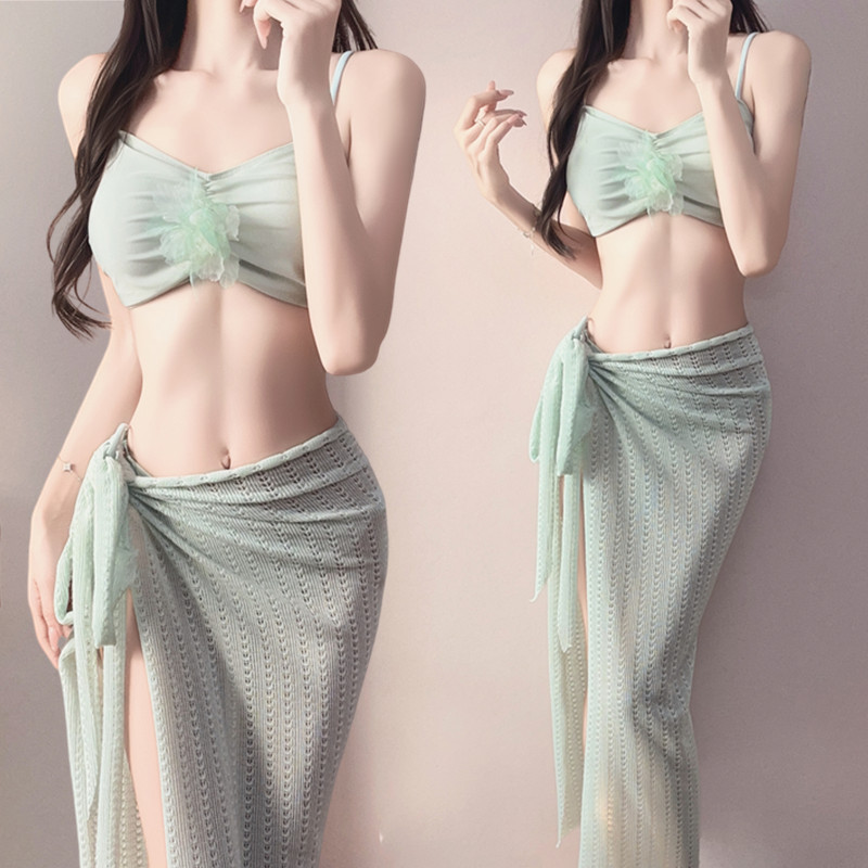 泰式比基尼bikini分体性感三件套温泉海岛度假游泳衣女辣妹泳装新
