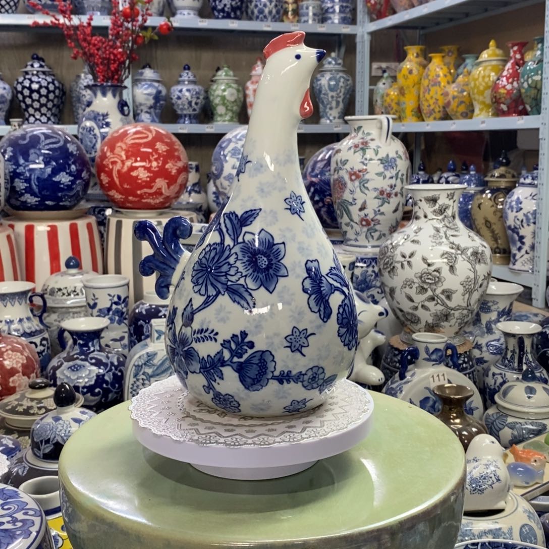 瓶公鸡摆件花瓶摆件花瓶