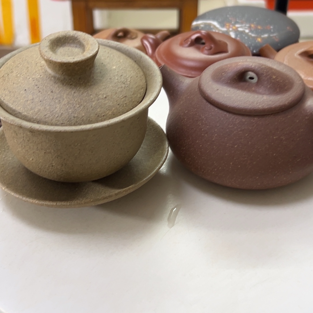 魏***红紫砂茶壶五彩段泥石瓢200