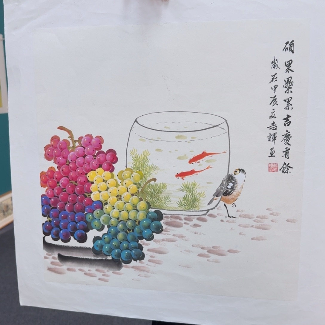 国画纯手绘山水花鸟作品