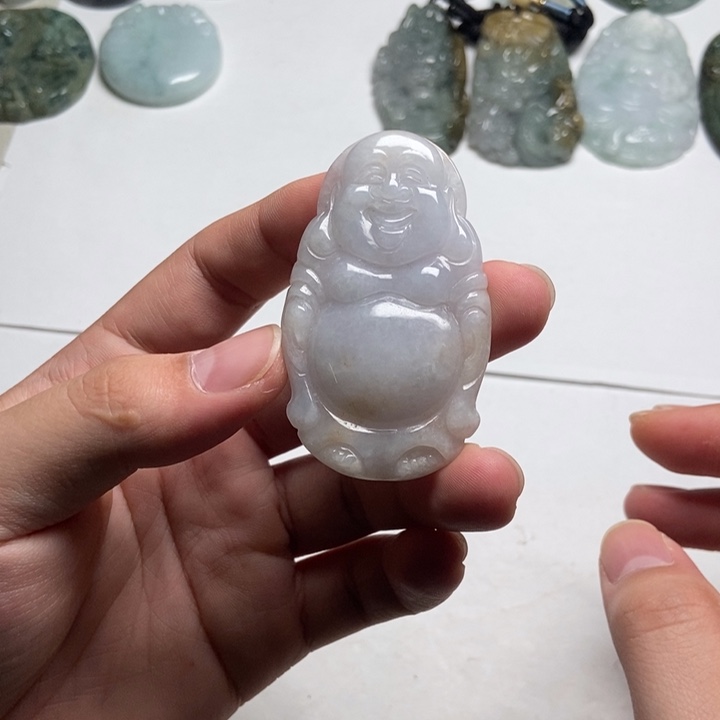 翡翠未镶嵌颈饰站佛5