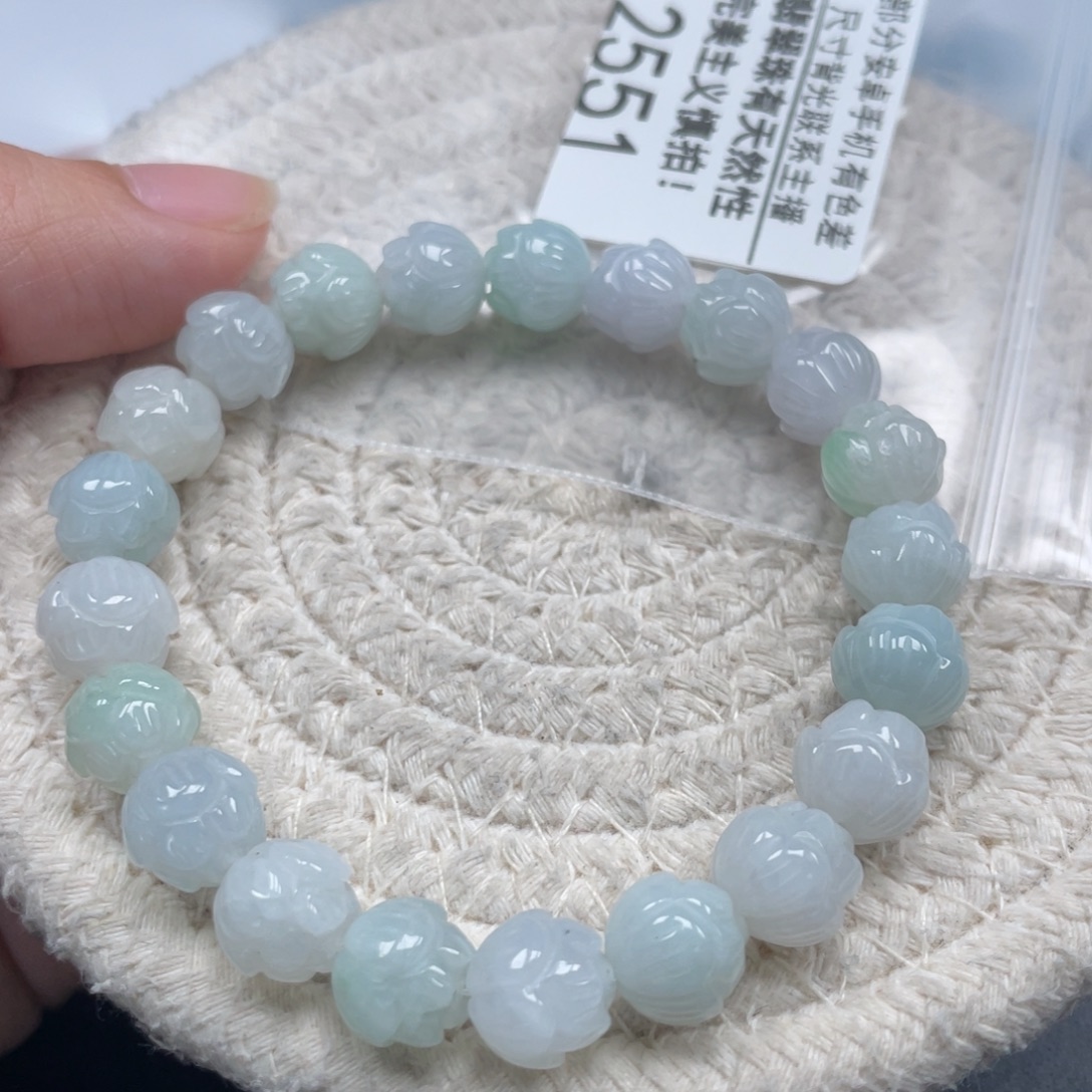 翡翠未镶嵌手链天然A货缅甸翡翠有纹