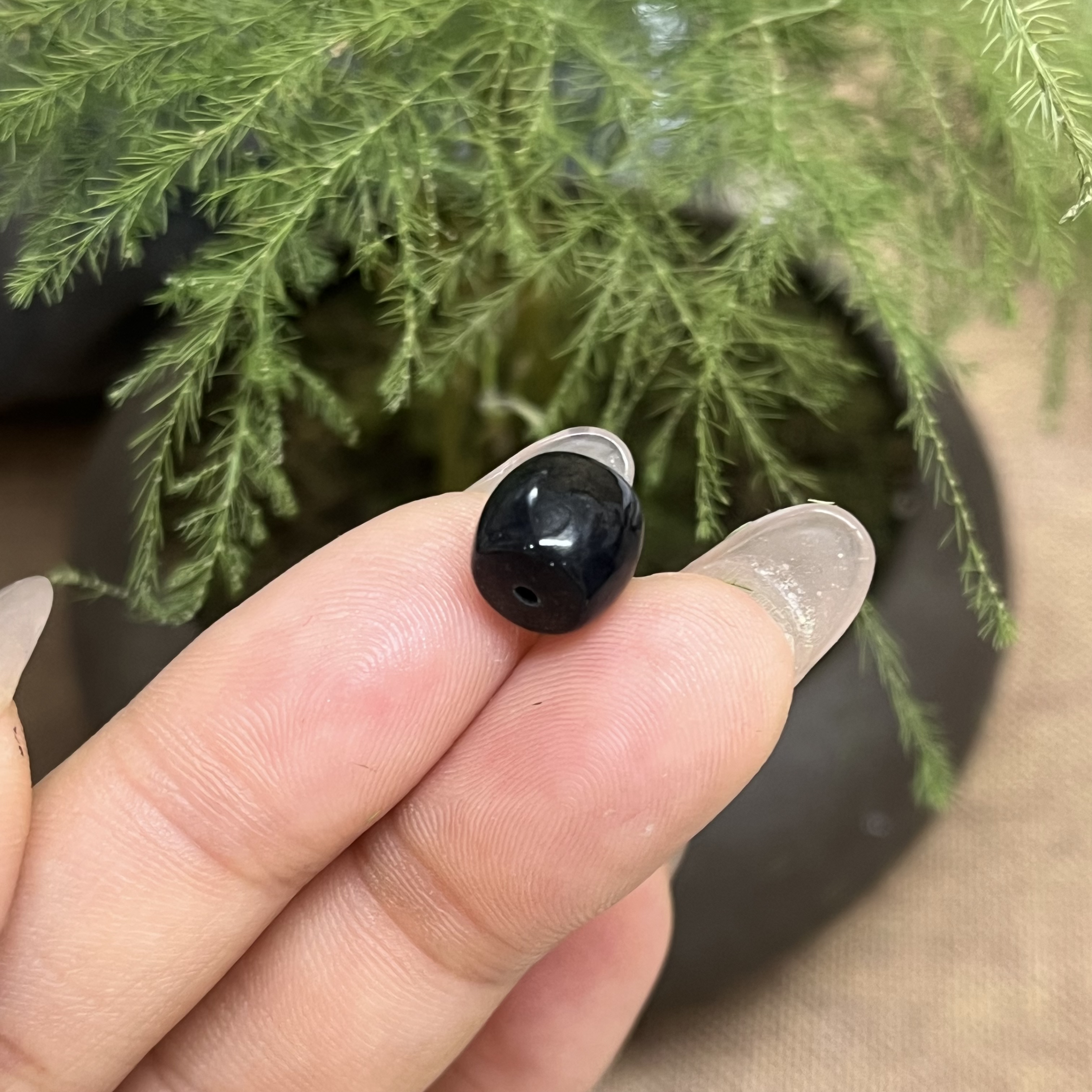 和田玉墨玉卡8mm直切