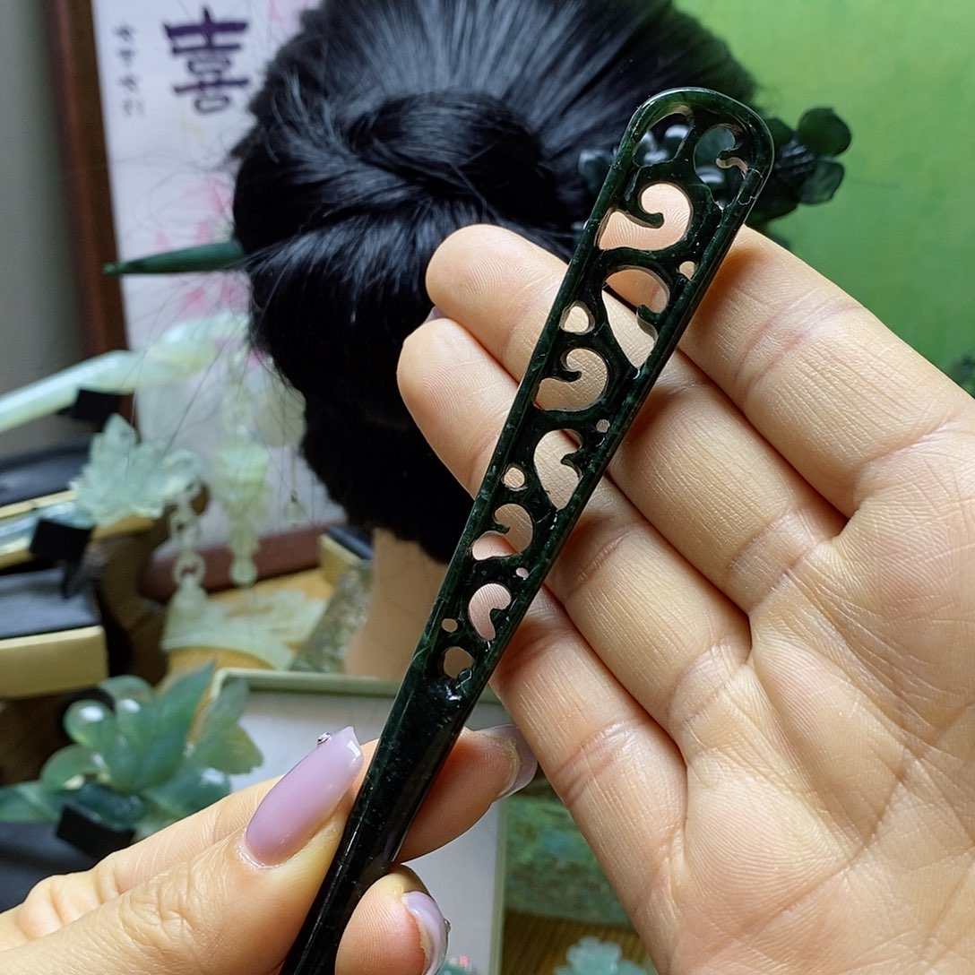 蛇纹石玉发簪未镶嵌