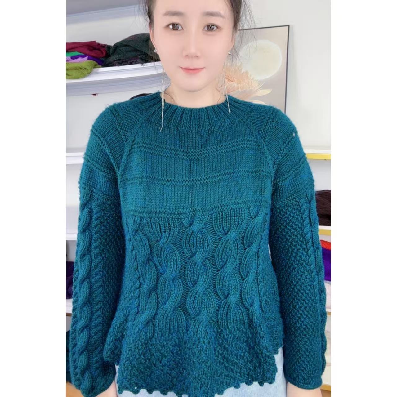 彩貂绒线 织「风筝款 上衣」手工diy   非成品 拍2送工具+教程