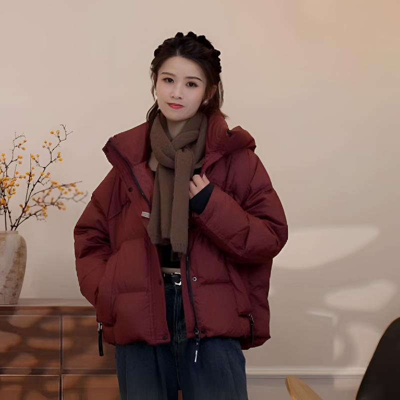 冬季新款厚款连帽韩版宽松休闲时尚百搭羽绒服女加厚保暖外套