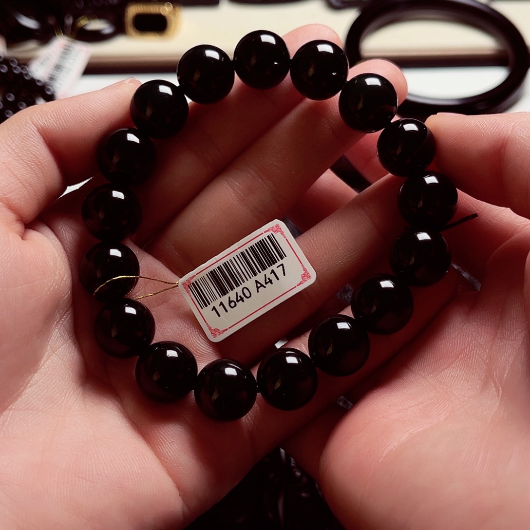 翡翠未镶嵌手链天然缅料A货卡12手串A417