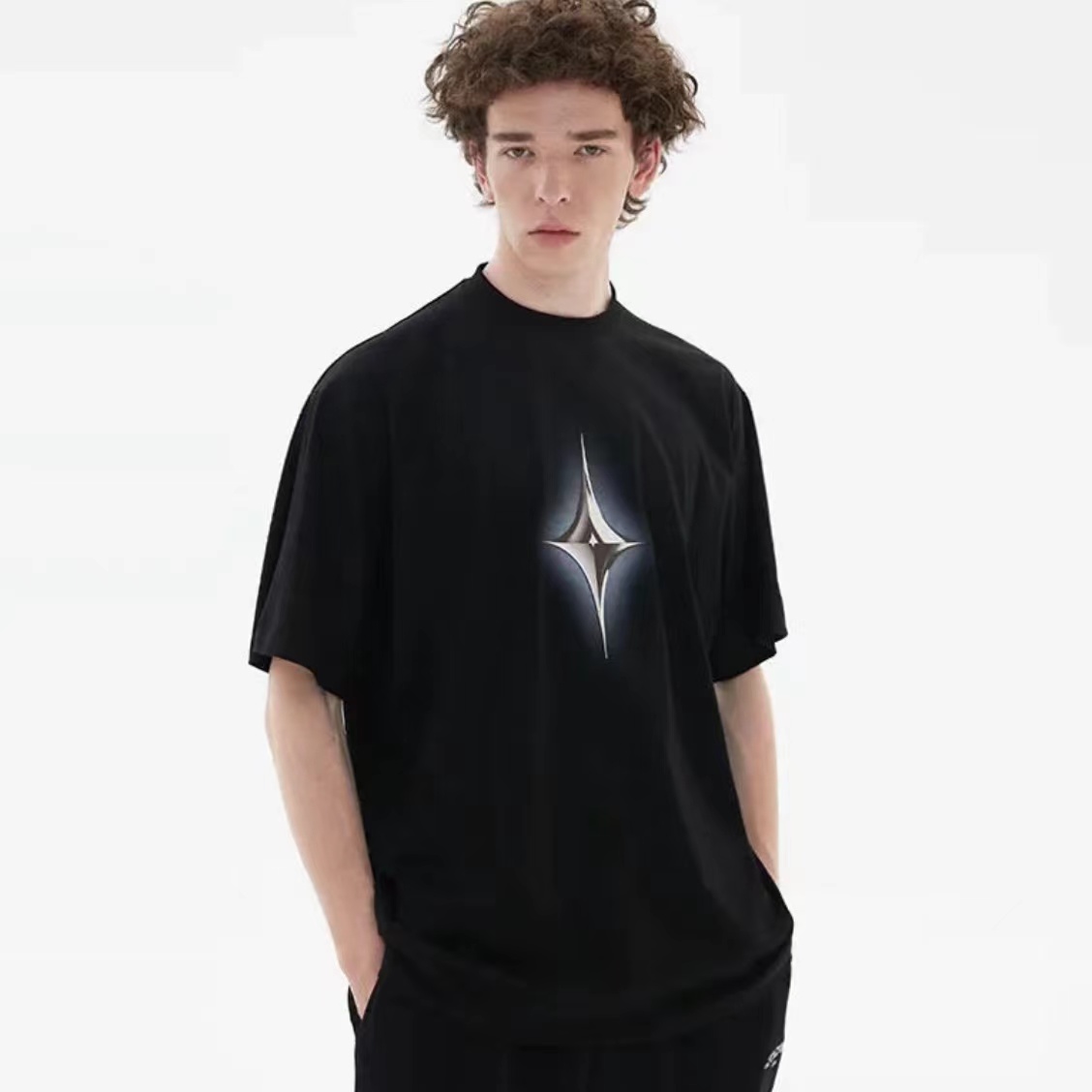 AD-11  LO 高街潮牌男款宽松扩版图案印花圆领短袖T WS004
