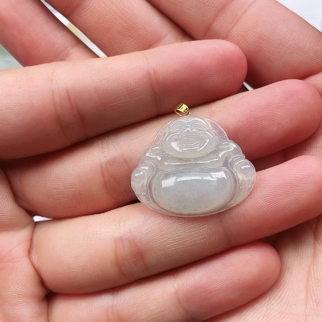 娟***姐翡翠18K金镶嵌颈饰翡翠