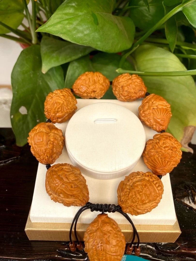 亨瑞 钟馗橄榄核雕手串