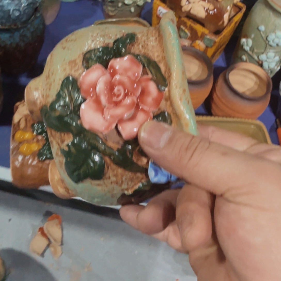 紫砂花盆粗陶盆醋