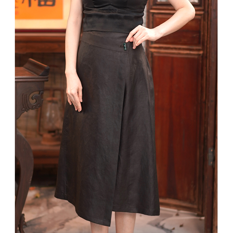 萧娘【曼巧】香云纱新中式复古风显瘦春夏百搭气质半裙新桑蚕丝253