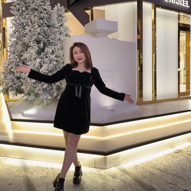 欧货法式小香风丝绒微胖mm气质显瘦高级名媛大码连衣裙女装