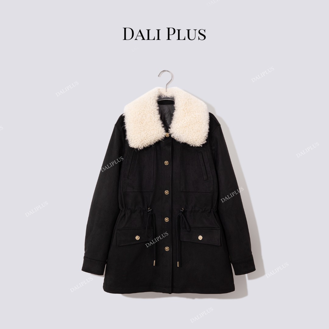 DALI PLUS山羊绒可拆卸黑金95鹅绒”收腰百搭保暖羽绒服-D5SS7336