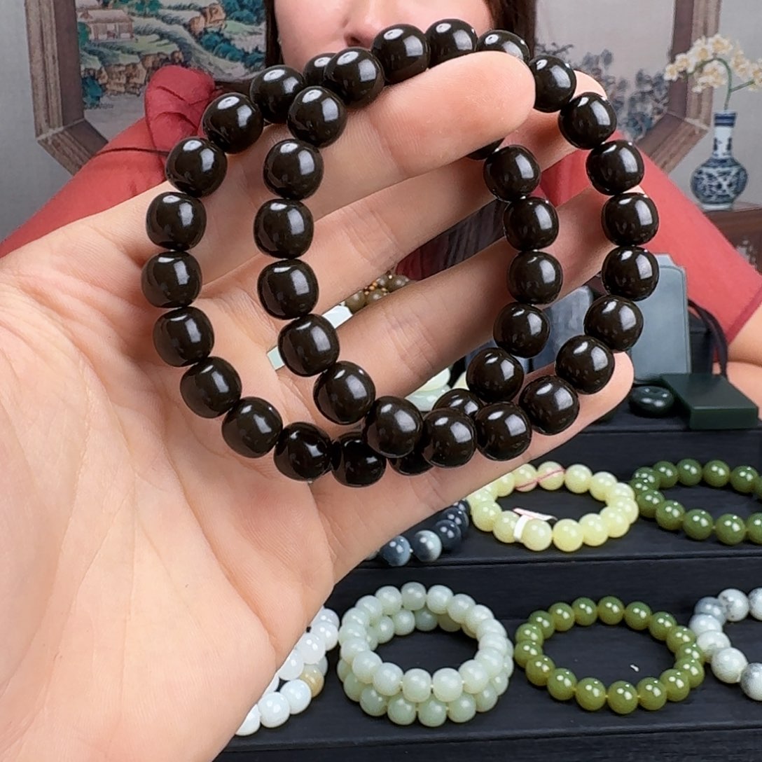 手链未镶嵌和田玉和田玉金山矿咖啡糖卡10