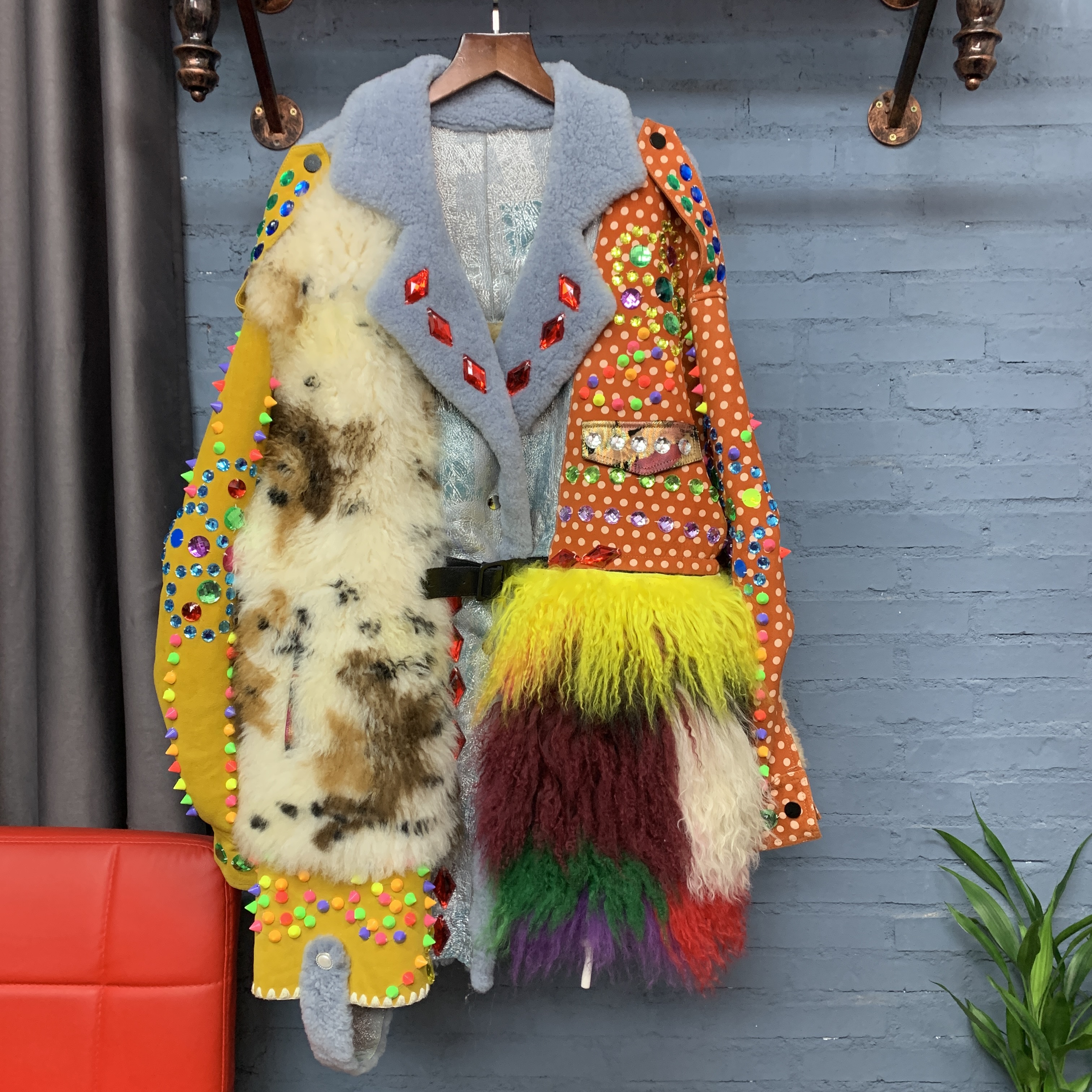 麋鹿波点潮牌一体外套