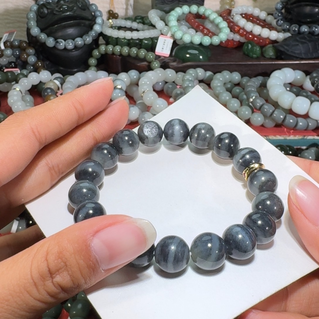 木***萧和田玉未镶嵌手链