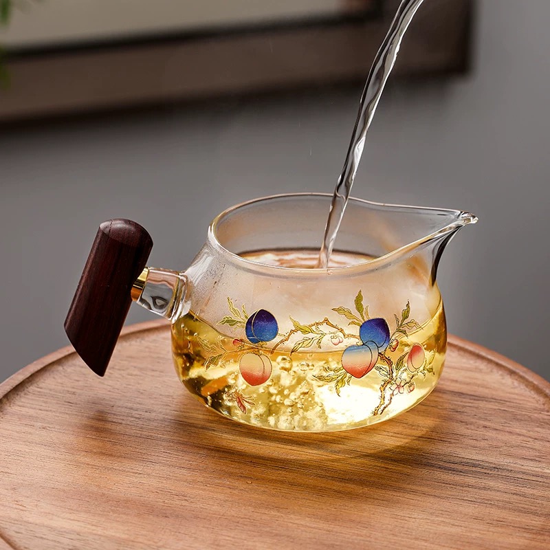 ZHTJ456-玻璃九桃变色公道杯+茶漏