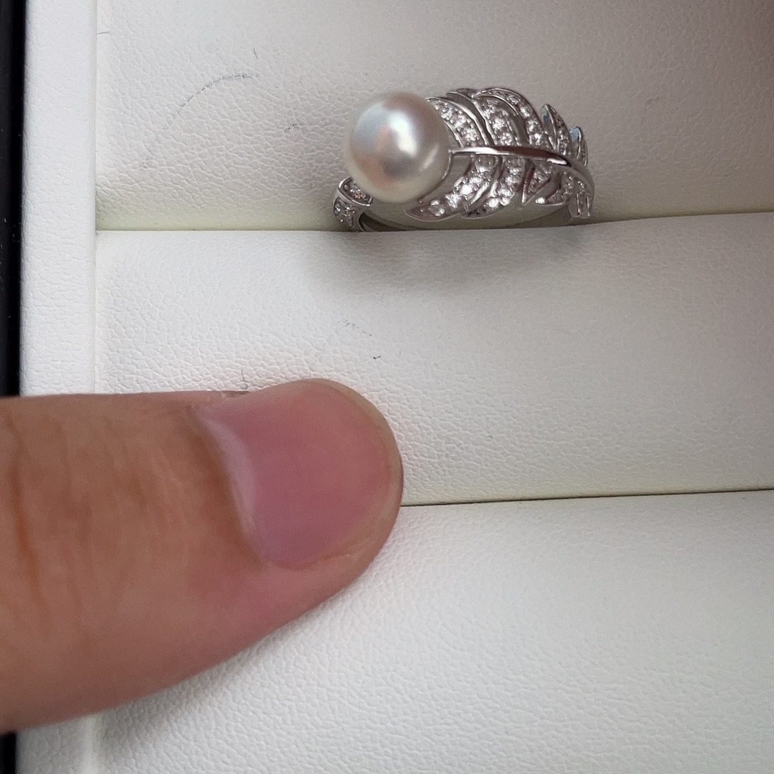 银S925镶嵌戒指海水珍珠