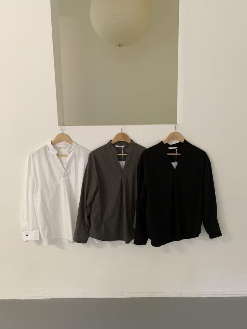 【V领衬衣】百搭宽松休闲套头衬衣W8087（福利款）